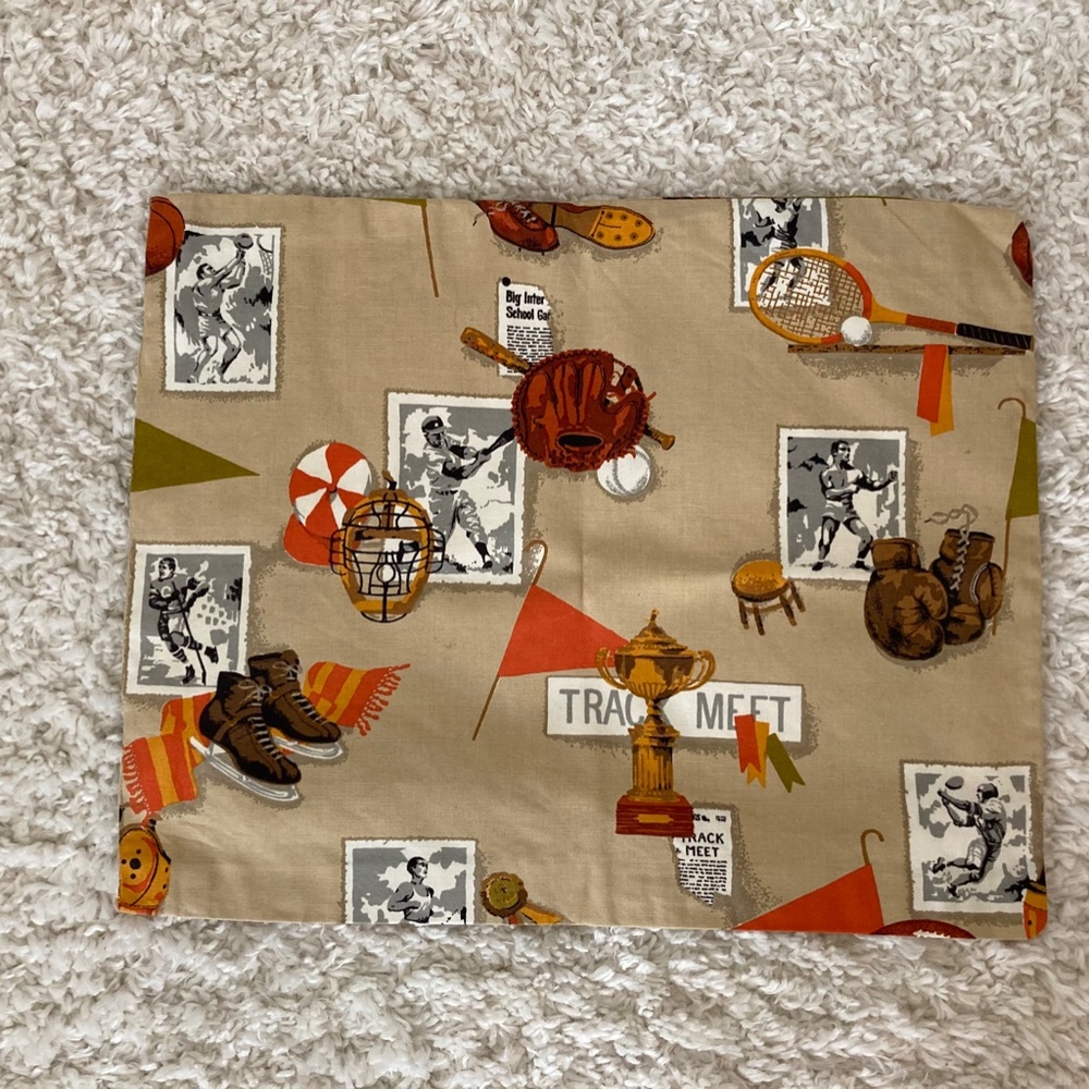 Vintage Sports themed pillow cover case